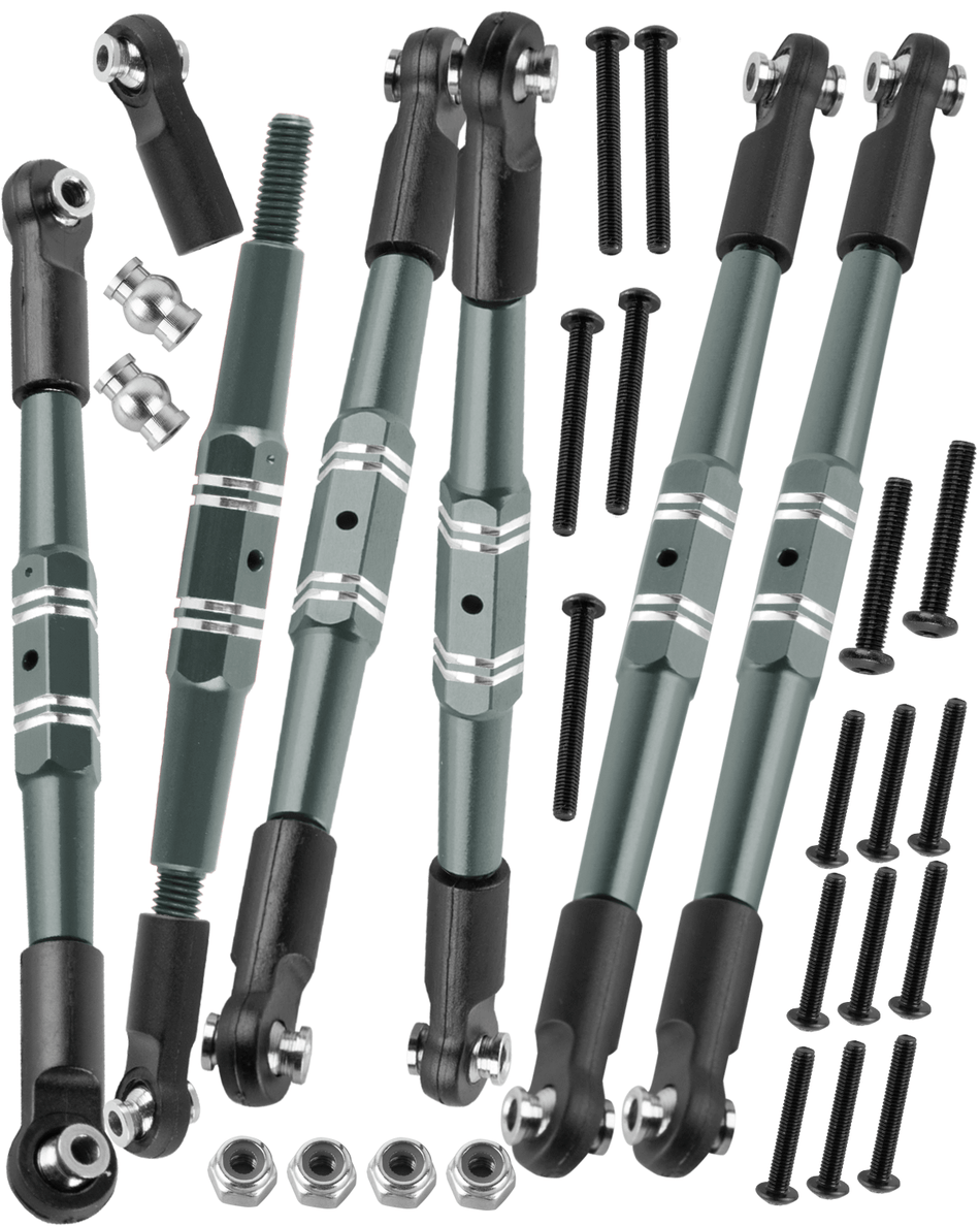 RCarmubWow RC Turnbuckles Camber Links Upgrades Part for Arrma 1/10 Outcast/Kraton 4x4 4S V2 BLX,Alloy Aluminium Links Steering Linkage Turnbuckles Tie Rods Linkage Set
