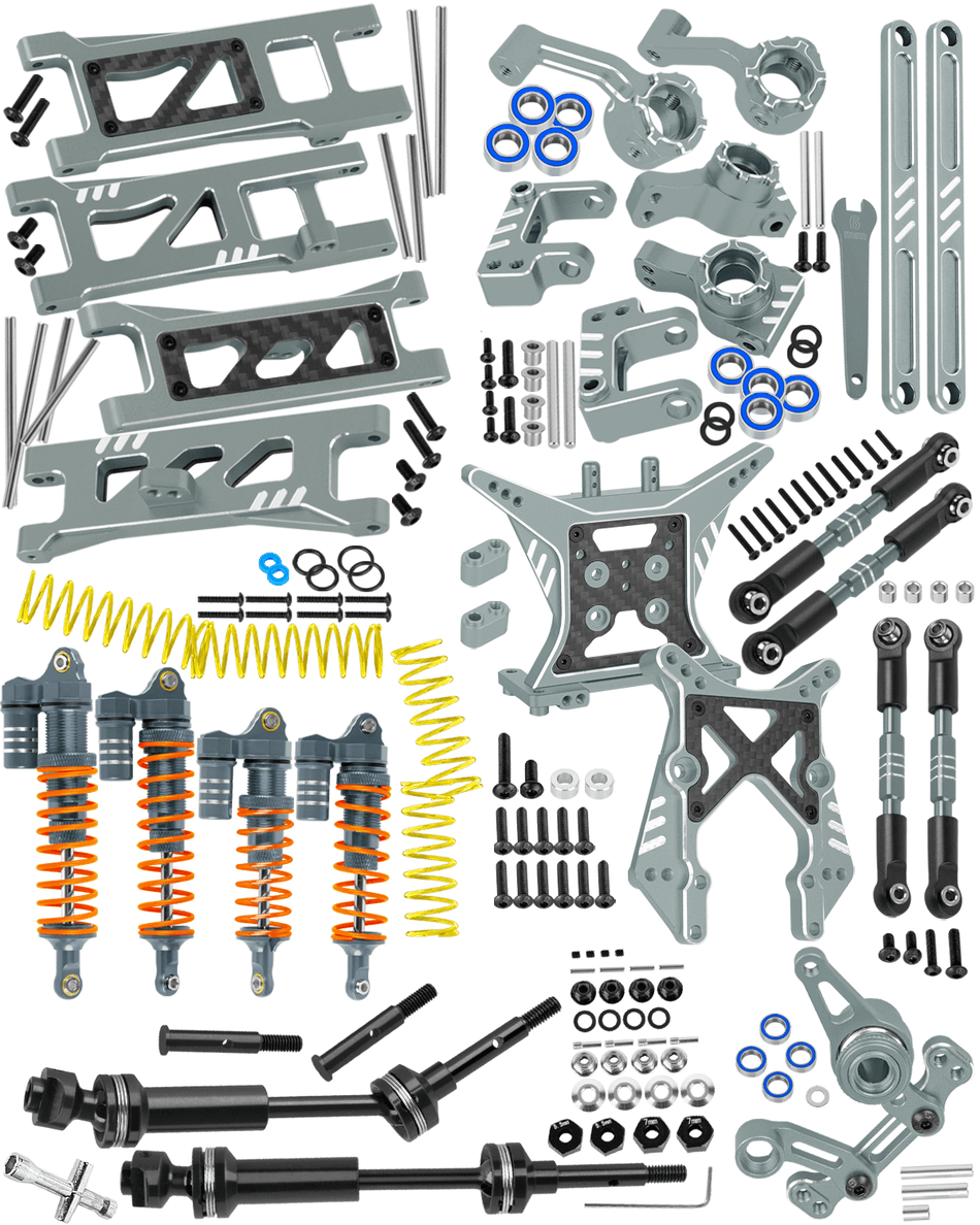 RCarmubWow RC Upgrades Part for 1/10 Traxxas ECX 2WD(Torment/Ruckus/Circuit,etc),Shock Absorbers,Driveshafts,Turnbuckles,Suspension Arms,Steering &Caster Block,Axle Carriers,Shock Towers,Steering
