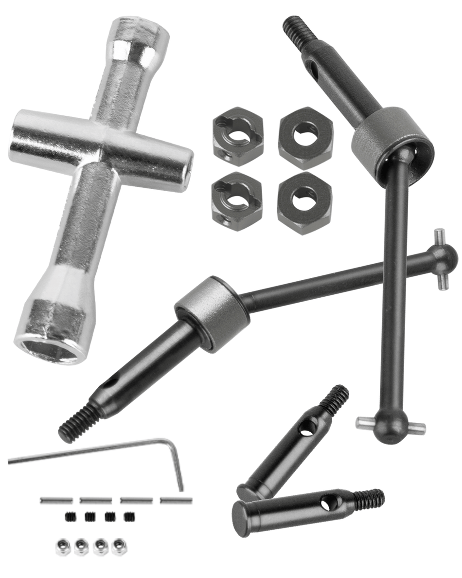 RCarmubWow RC Axle Driveshafts w/Wheel Hex Hub Upgrades Part for Losi 1/24 Micro-B 2S 2WD,1/28 Micro-T 2S 2WD,Steel #45 CVD Drive Shafts & Aluminium Alloy Wheel Hex
