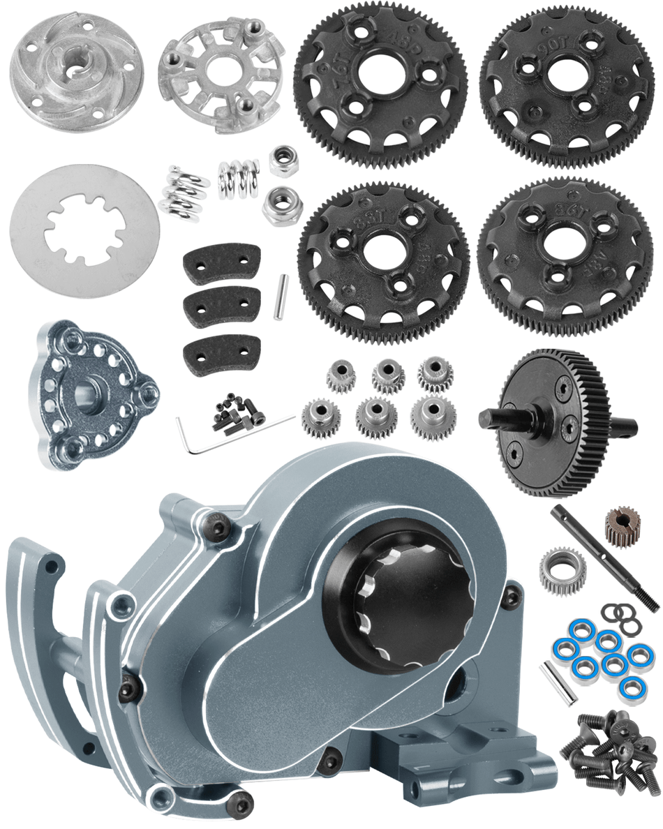 RCarmubWow RC Transmission Complete Upgrades Part for 1/10 Traxxas Slash 2WD(VXL),Rustler 2WD(VXL),Stampede 2WD(VXL),Bandit 2WD(VXL),Alloy Aluminum Gearbox,Replace #3695