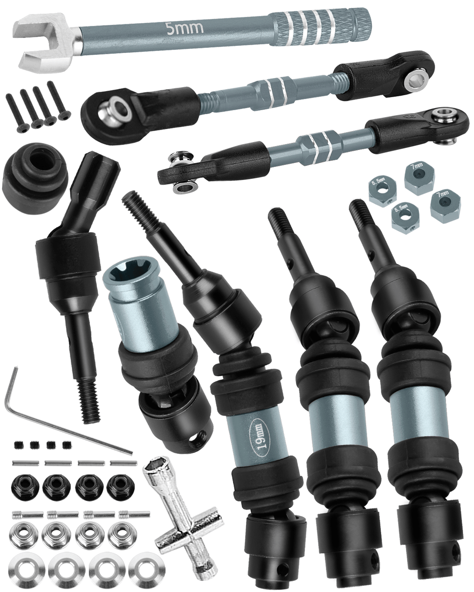 RCarmubWow RC Upgrade Parts for Traxxas Mini Slash 4X4,Mini Rally VXL Ford RS200(#108164-1#108046-1),RC Front Rear Driveshafes CVD Axles,Turnbuckles Camber Links,Replaces #10850#10843