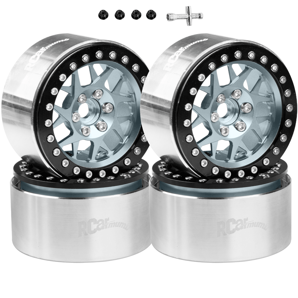 RCarmumb 2.2 Beadlock rc Wheels for 1/10 SCX10 TRX4 TRX6 RC Crawler