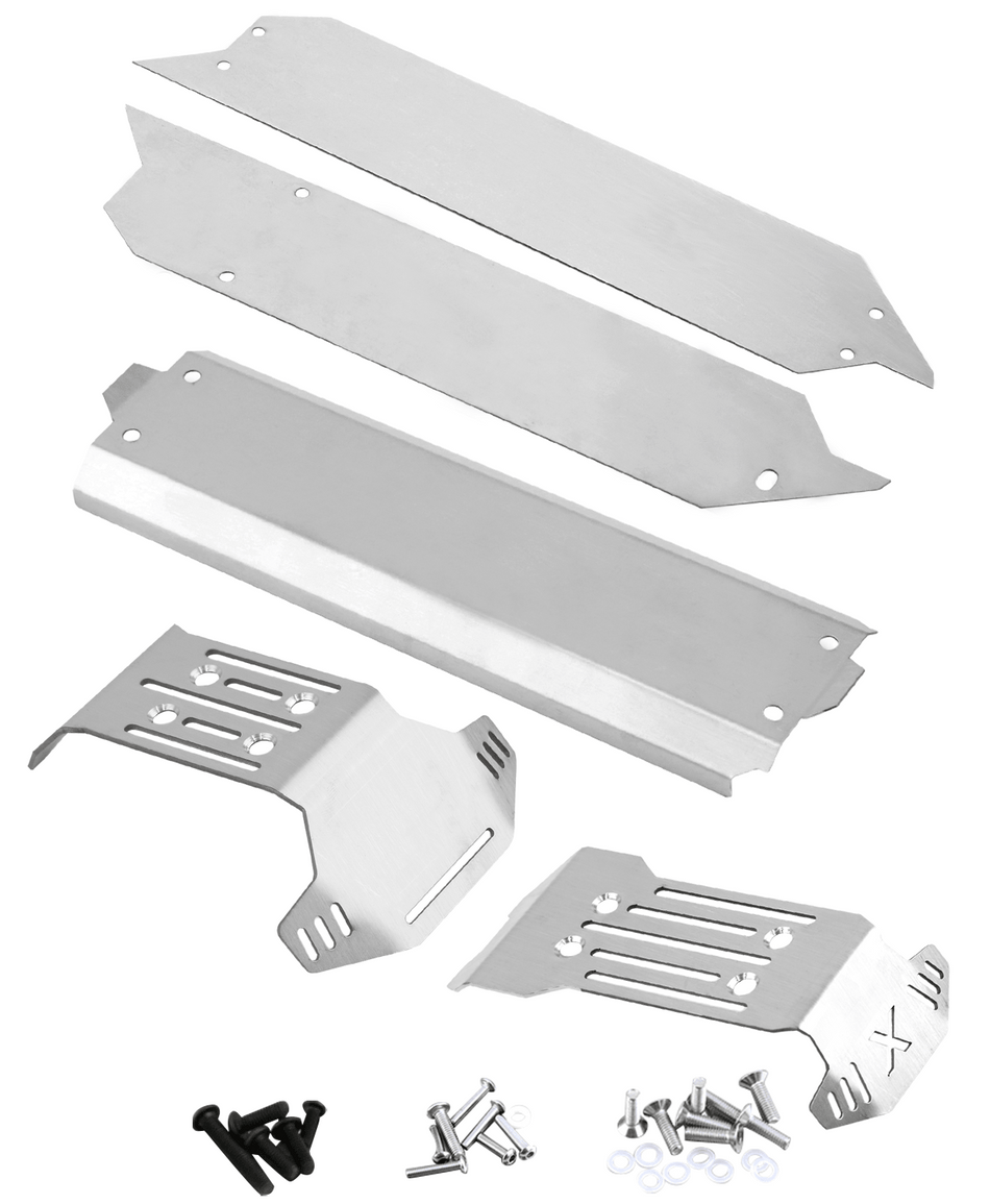 RCarmumb Stainless Steel Chassis Protect Armor Skid Plate Guard Upgrades Part for 1/10 Traxxas WideMaxx V2 89086-4
