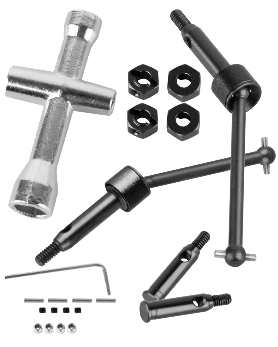 RCarmubWow RC Axle Driveshafts w/Wheel Hex Hub Upgrades Part for Losi 1/24 Micro-B 2S 2WD,1/28 Micro-T 2S 2WD,Steel #45 CVD Drive Shafts & Aluminium Alloy Wheel Hex