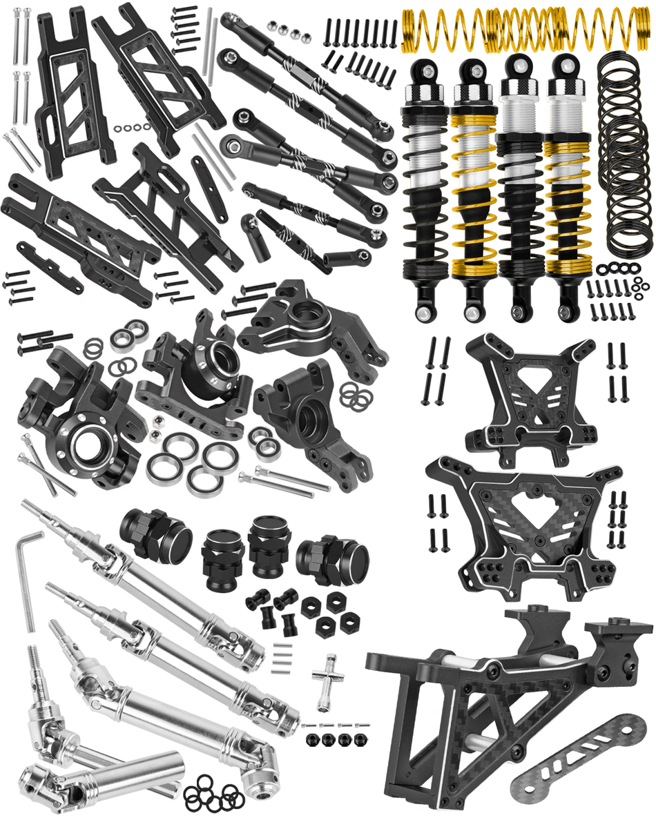 RCarmubWow Upgrades Part for 1/10 Traxxas Jato 4X4(VXL),RC Driveshafts,Shock Absorber,Suspension Arms,Shock Towers,Caster Blocks,Steering Block,Stub Axle Carriers,Turnbuckles,Wing Mount w/Washer