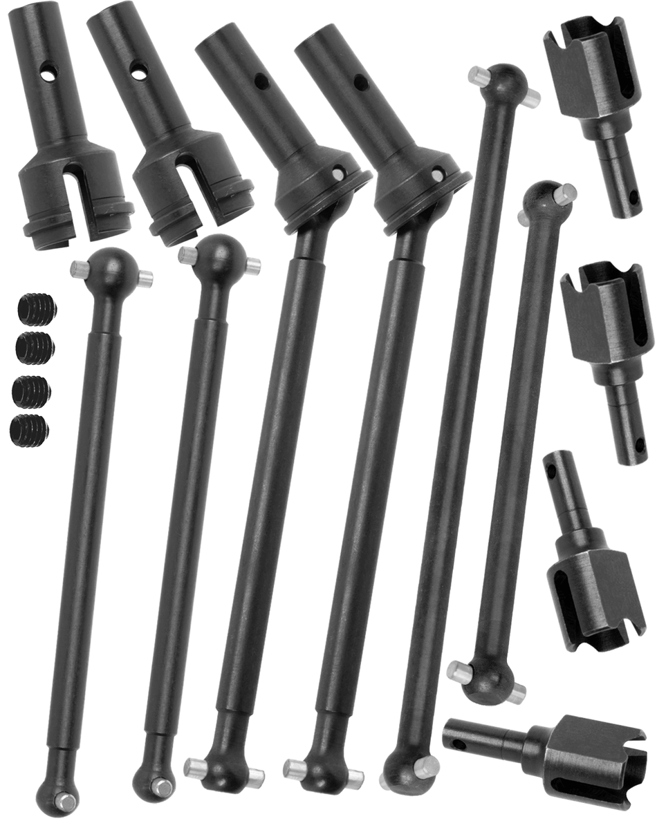RCarmumb RC Steel #45 Front Rear Widen Driveshafts Center CVD Dogbone Diff Outdrives Upgrades Part for Arrma 1/8 Typhon 6S
