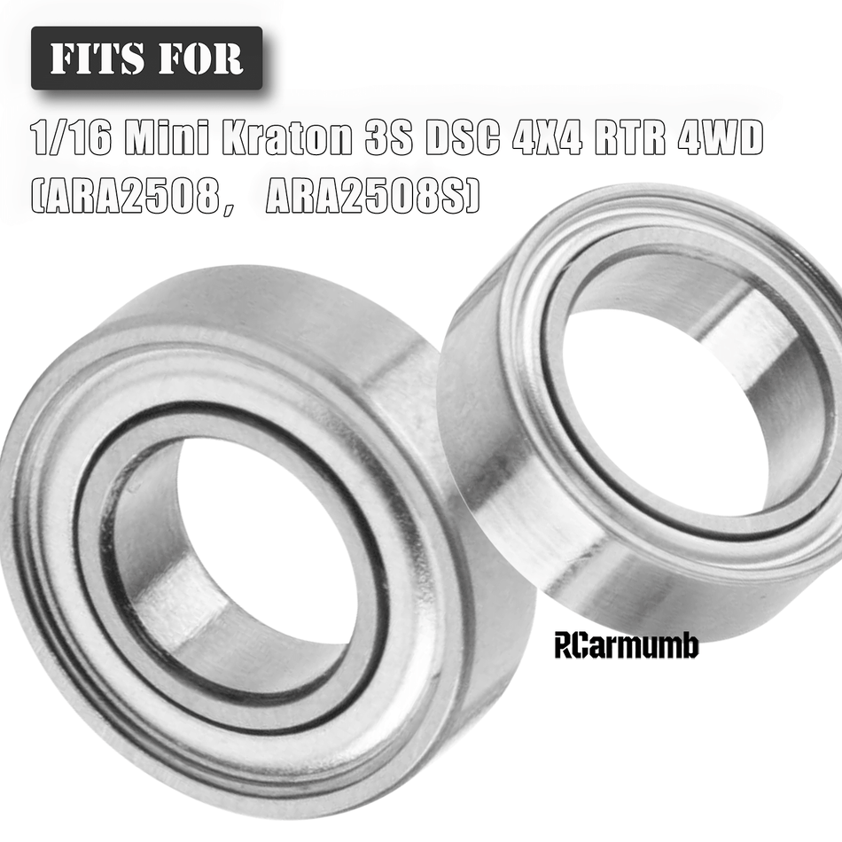 RCarmumb Complete Full Car Ball Bearing Set, Pins and Custom Screws for Arrma 1/16 MINI KRATON 3S