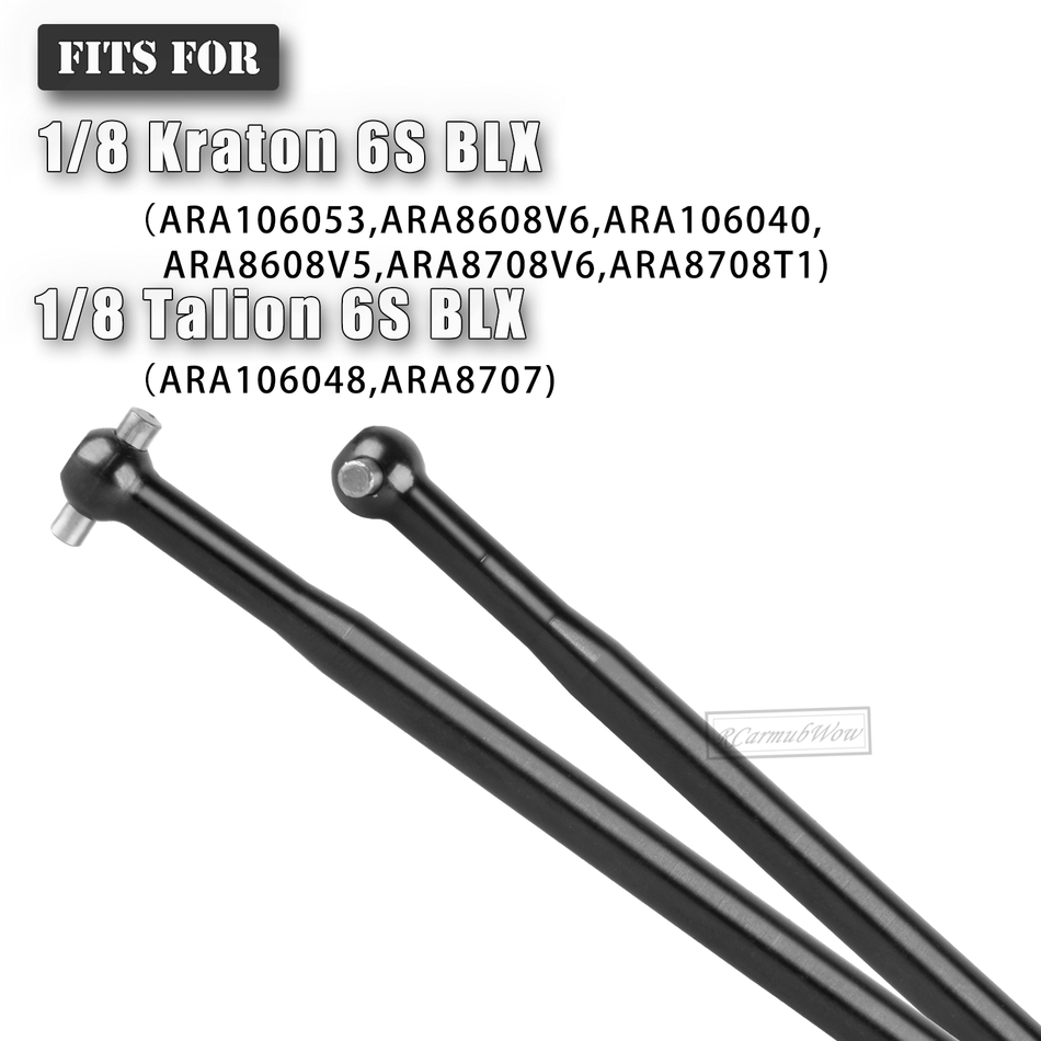 RCarmubWow RC Center Driveshafts Dogbone Upgrades Part for Arrma 1/8 KRATON 6S BLX V5 V6,Talion 6S BLX,Harden Steel Front Rear Center CVD,Replace #AR310472#AR310460