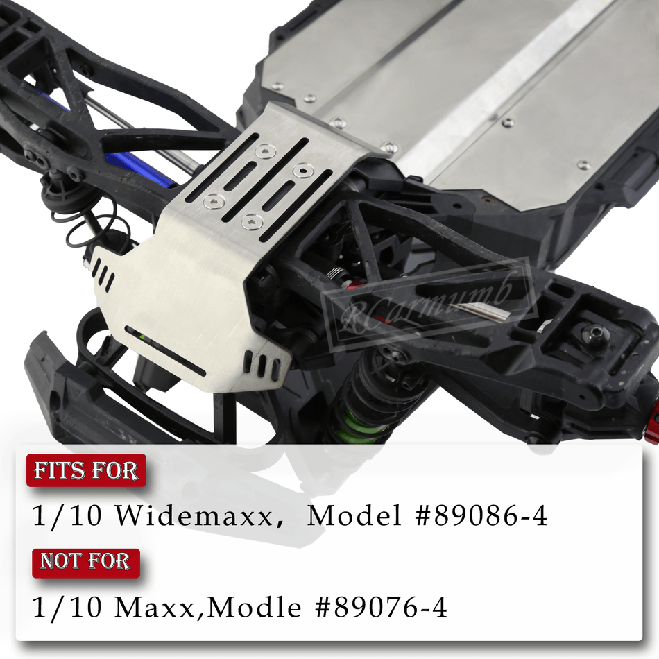 RCarmumb Stainless Steel Chassis Protect Armor Skid Plate Guard Upgrades Part for 1/10 Traxxas WideMaxx V2 89086-4