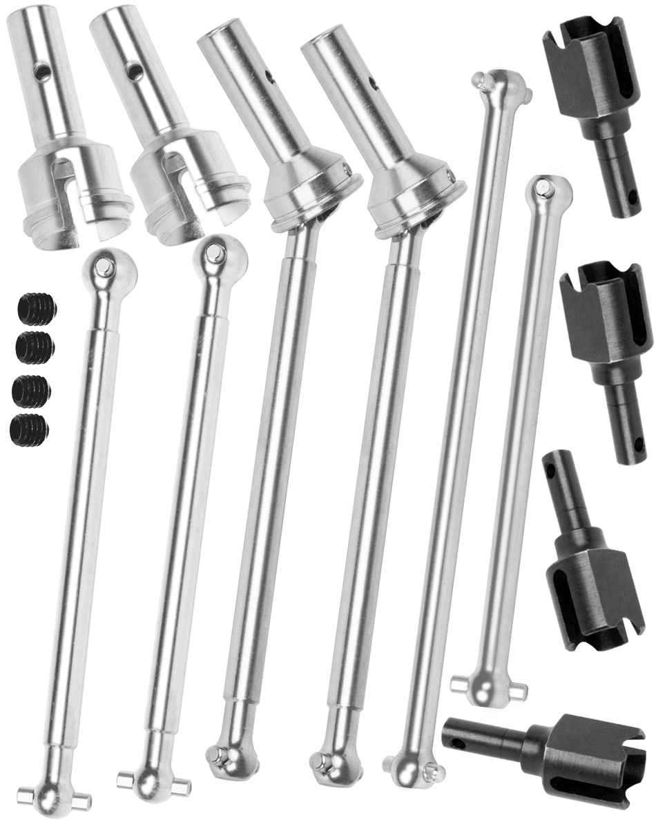 RCarmumb RC Steel #45 Front Rear Widen Driveshafts Center CVD Dogbone Diff Outdrives Upgrades Part for Arrma 1/8 Typhon 6S