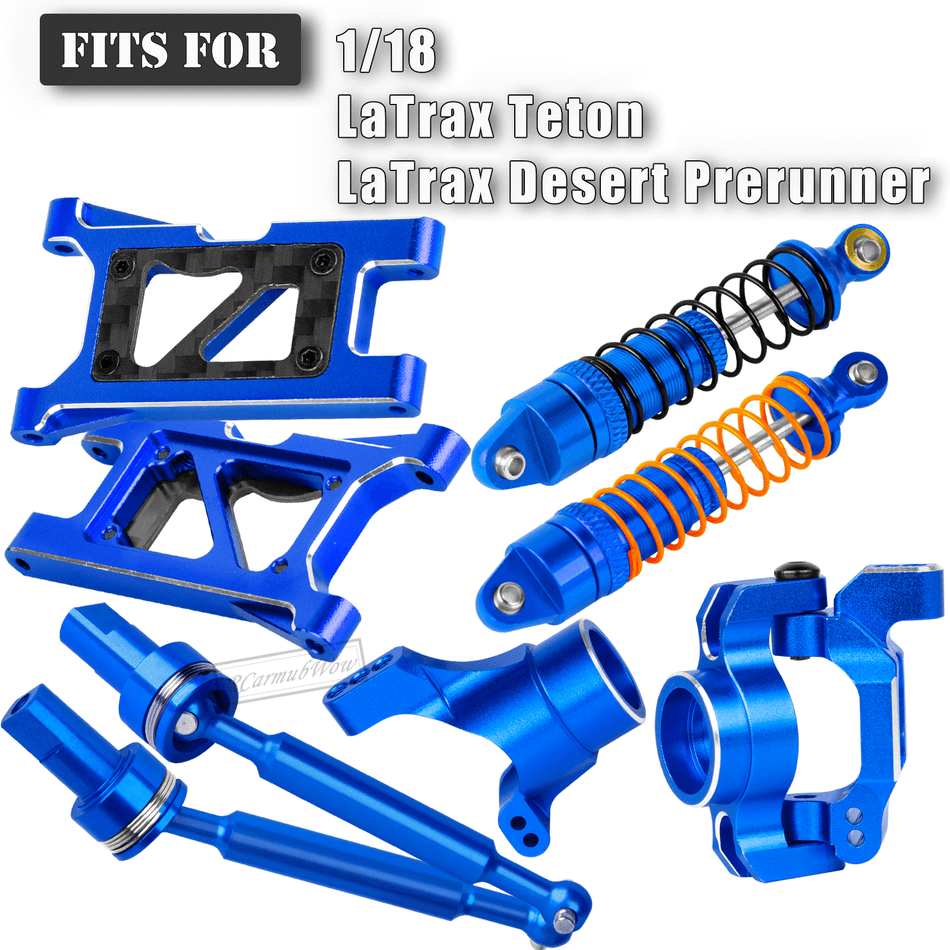 RCarmubWow Driveshafts & Shocks Absorber & Suspension Arms & Caster Blocks C-Hubs Steering Block Stub Axle Carriers Upgrades Part for 1/18 Traxxas LaTrax Teton,LaTrax Desert Prerunner
