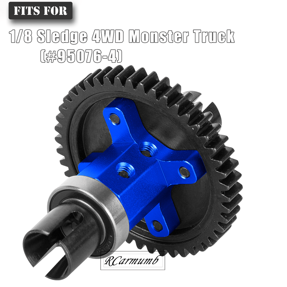 RCarmumb 52T Center Differential Spur Gear Shaft Upgrade Part 1/8 Traxxas Sledge 4WD (#95076-4)Monster Truck