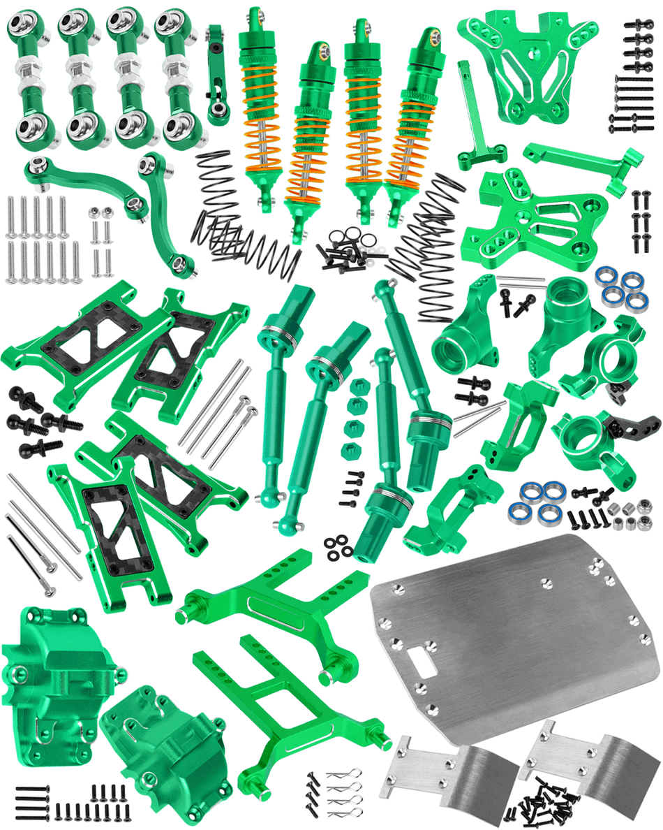 RCarmubWow RC Upgrades Part for 1/18 Traxxas LaTrax Teton,Shock Absorber &Driveshafts &Suspension Arms &Shock Tower &Body Post &Diff Housing &Chassis &Turnbuckles Camber Links &Caster Block Set,