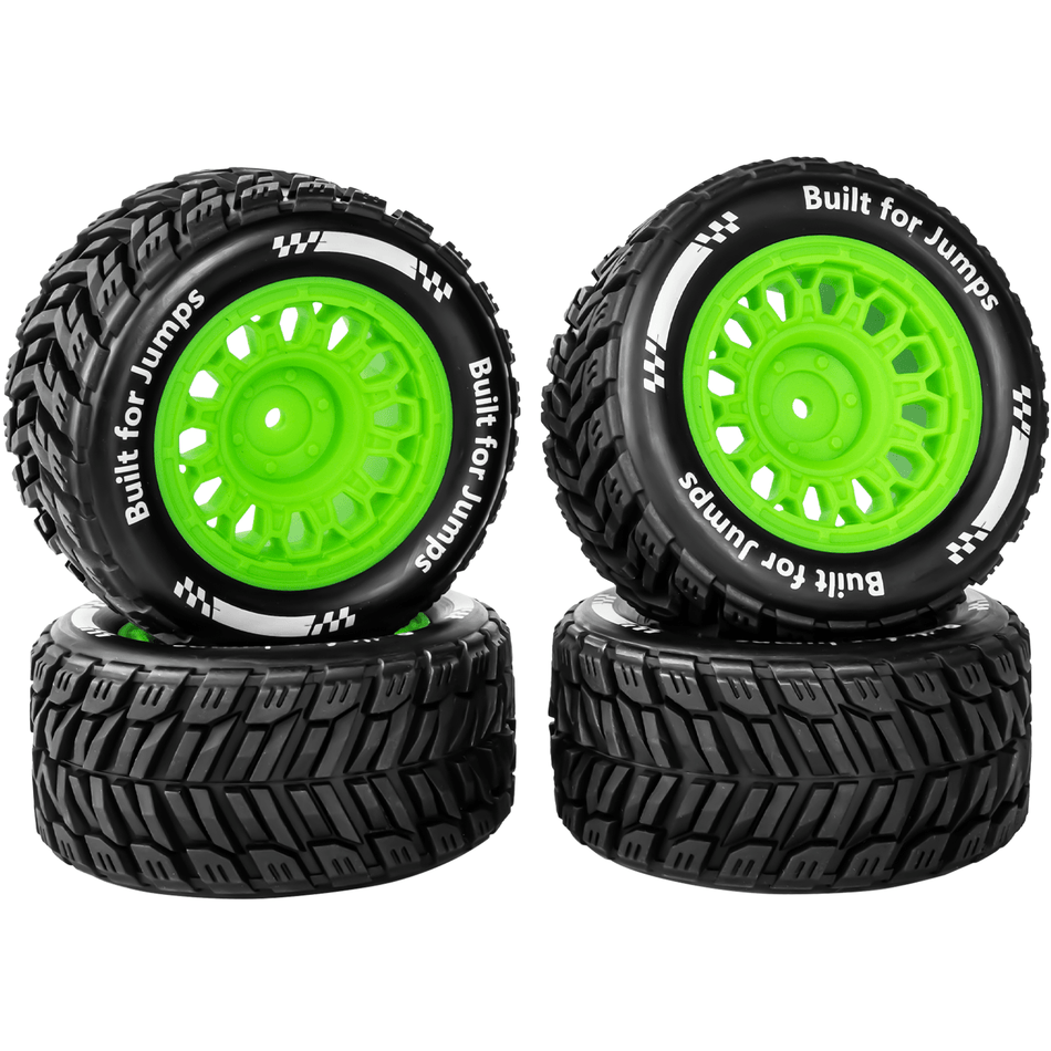 RCarmumb 1/16 RC Wheels and Tires for MJX 16207-16210, HBX 16889 16890,Traxxas Summit E-Revo,SCY 16101-16106,Arrma Mini Kraton 3S,Gorgon Grom