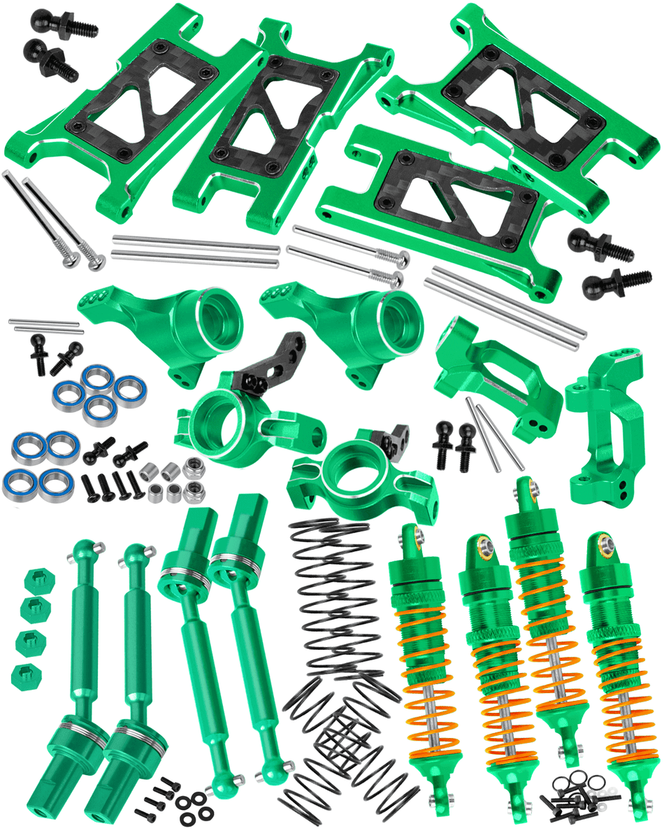 RCarmumb Driveshafts & Shocks Absorber & Suspension Arms & Caster Blocks C-Hubs Steering Block Stub Axle Carriers Upgrades Part for 1/18 Traxxas LaTrax Teton,LaTrax Desert Prerunner