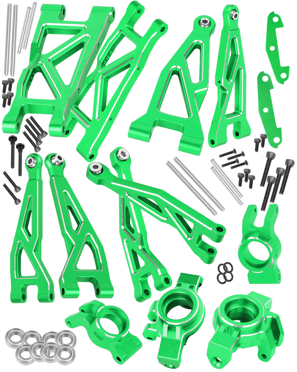 RCarmumb Aluminum Full Suspension Upgrade Kit, Steering Knuckles & Rear Hub Carriers Upgrades Part for Arrma 1/16 Mini Kraton 3S