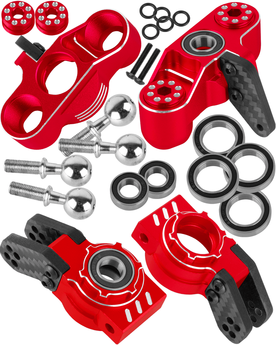 RCarmubWow RC Alloy Front Knuckles Steering Blocks &Rear Hub Stub Axle Carriers Upgrades Part for Arrma 1/8 Typhon/Talion 6S BLX,1/7 Infraction/Felony/Mojave/Limitless 6S BLX,#AR330193#AR330187