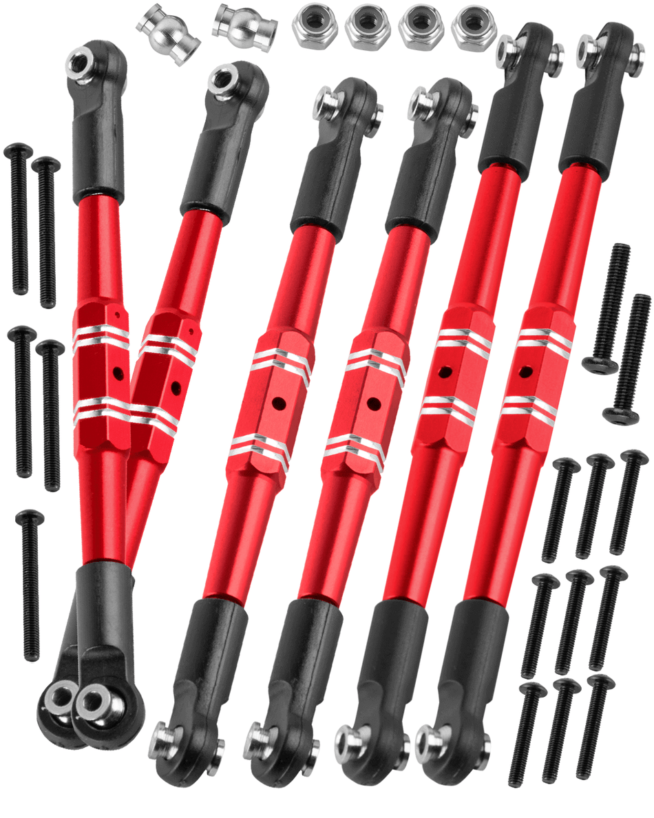 RCarmubWow RC Turnbuckles Camber Links Upgrades Part for Arrma 1/10 Outcast/Kraton 4x4 4S V2 BLX,Alloy Aluminium Links Steering Linkage Turnbuckles Tie Rods Linkage Set