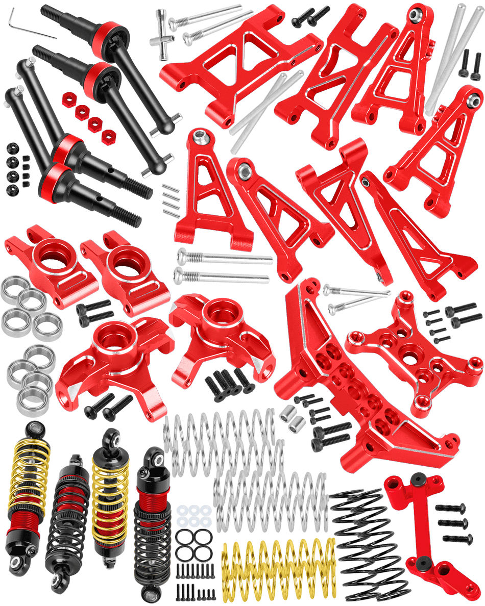 RCarmumb 1/14 MJX hyper go 14301 14302 14303 14304 RC Driveshafts CVD,Shocks Absorber,A Arms,Steering Cup Block & Rear Hubs,Shock Tower,Steering Upgrades Part for 1/14 RC Ca