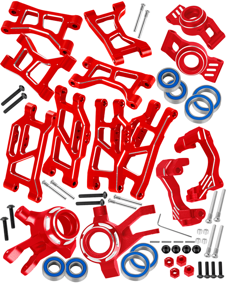 RCarmumb RC Upgrade Parts for Mini Slash 4X4,Mini Rally VXL Ford RS200(#108164-1#108046-1),RC Suspension Arms,C-Hubs Caster Blocks,Front Steering Block Knuckles,Rear Stub Axle Carriers