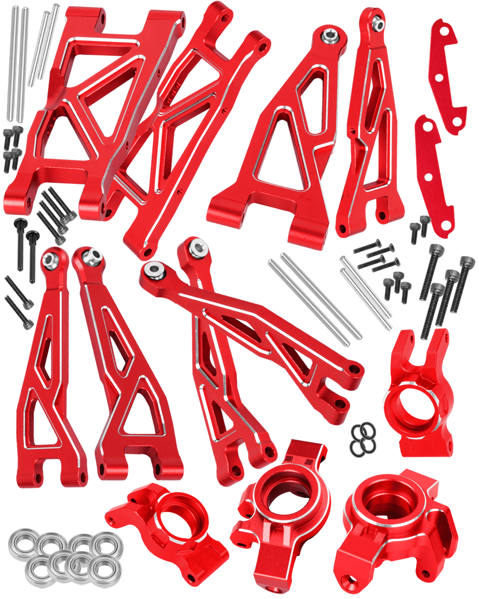 RCarmumb Aluminum Full Suspension Upgrade Kit, Steering Knuckles & Rear Hub Carriers Upgrades Part for Arrma 1/16 Mini Kraton 3S