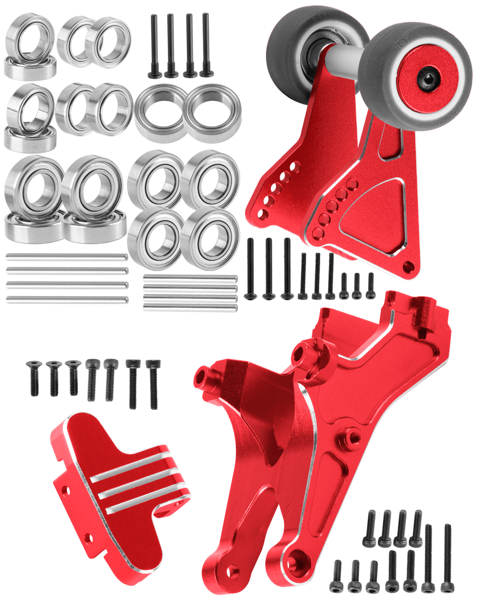 RCarmumb RC Adjustable‑Height Wheelie Bar, Rear Bumper, Wing Mount, Complete Bearings & Pins Kit Upgrade Parts for Arrma 1/16 Mini Kraton 3S