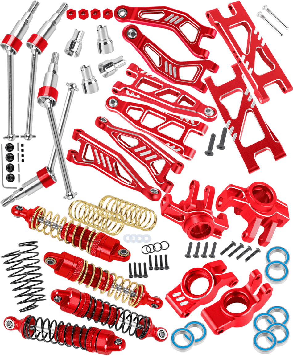 RCarmubWow RC Upgrades Part for Arrma 1/18 Granite GROM MEGA 380,Front Rear Shock Absorber,Driveshafts CVD,Suspension Arms,Front Steering Block Knuckles & C-Hubs Caster Blocks & Rear Hubs