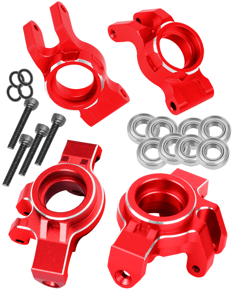 RCarmumb Aluminum Front Steering Knuckles & Rear Hub Carriers Upgrades Part for Arrma 1/16 Mini Kraton 3S