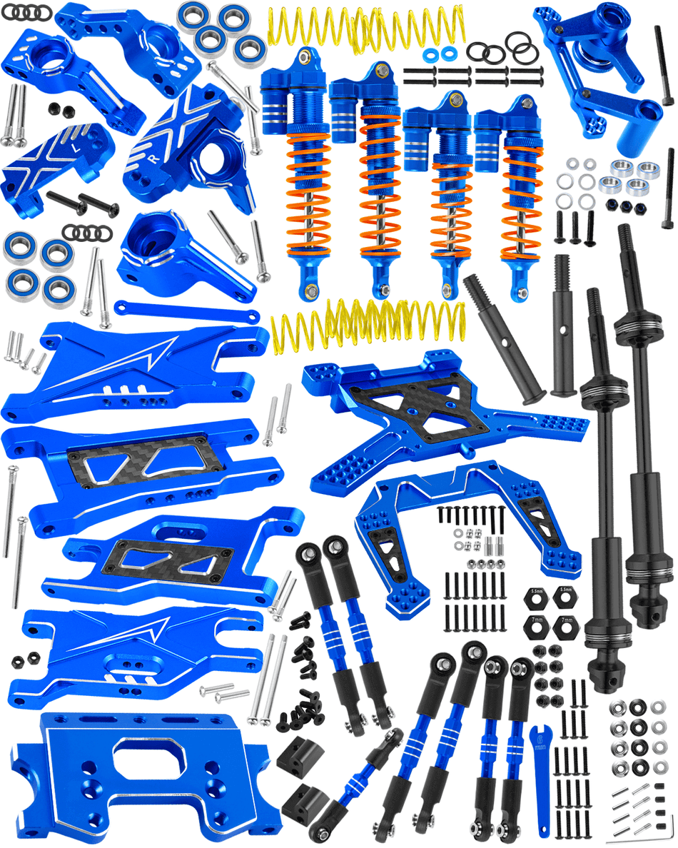 RCarmumb RC Upgrades Part for 1/10 Traxxas Slash 2WD,Driveshafts,Shock Absorbers &Suspension Arms &Turnbuckles Links&Caster Blocks &Steering Block &Stub Axle Carriers &Shock Towers &Bulkhead