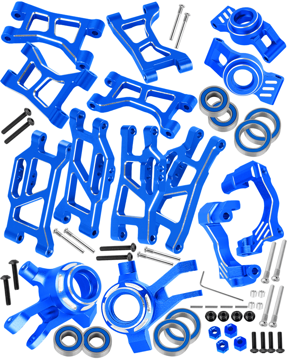 RCarmumb RC Upgrade Parts for Mini Slash 4X4,Mini Rally VXL Ford RS200(#108164-1#108046-1),RC Suspension Arms,C-Hubs Caster Blocks,Front Steering Block Knuckles,Rear Stub Axle Carriers
