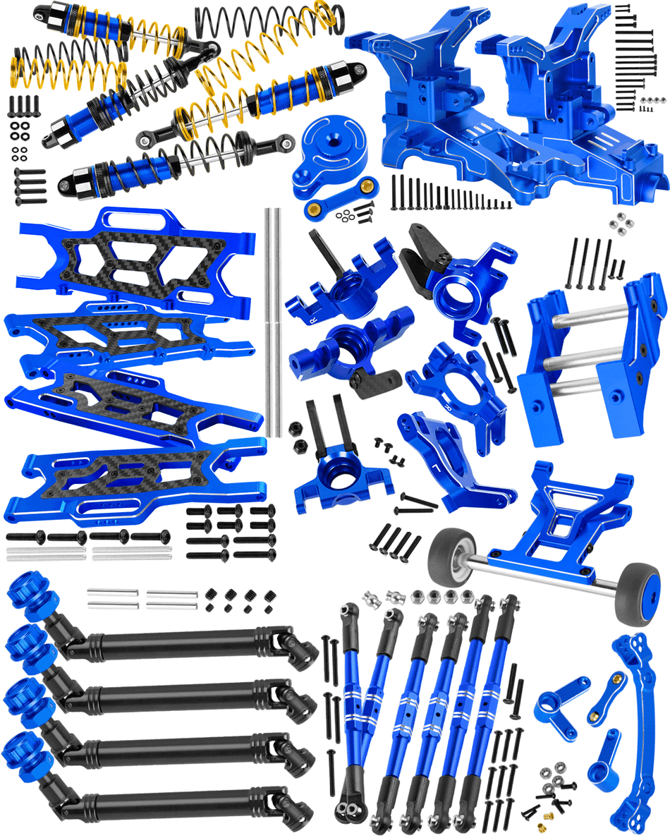 RCarmubWow Upgrades Part for Arrma 1/10 Kraton/Outcast 4x4 4S V2 BLX,RC Shock Absorber,Driveshafts,A-Arm,Turnbuckles,Caster Blocks Set,Steering,Front Rear Gearbox,Wheelie Bar,Wing Mout,25T Servo