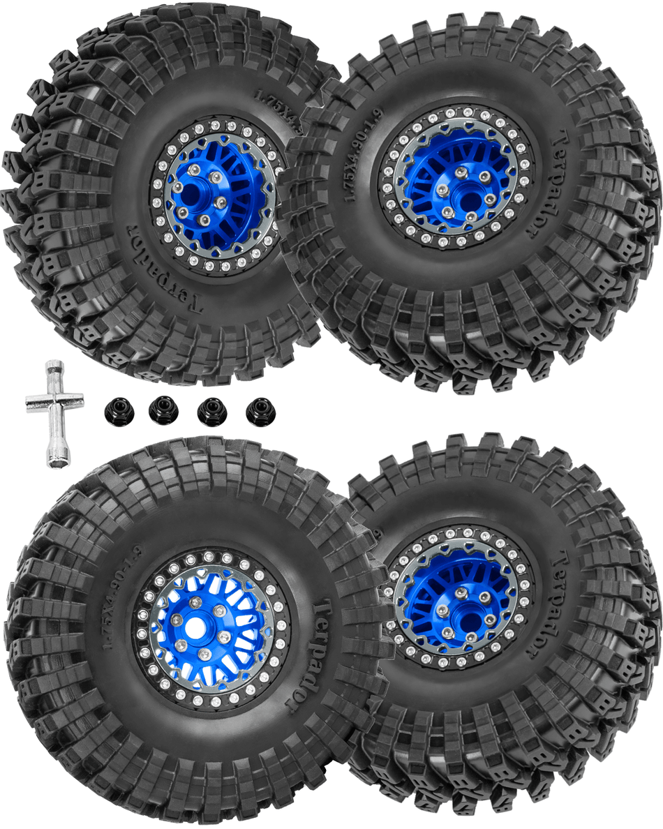 RCarmubWow RC 1.9" Beadlock Wheel 1.9 Beadlock Tire for 1/10 Axial SCX10 90046 AX103007 SCX10 II III,Traxxas TRX4 6,Redcat Gen7 8 RC Crawler