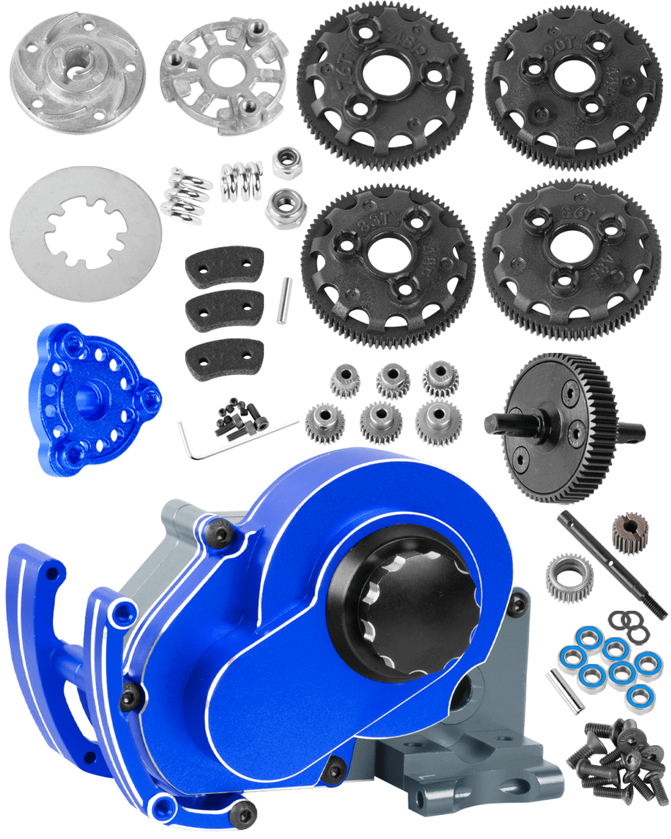 RCarmubWow RC Transmission Complete Upgrades Part for 1/10 Traxxas Slash 2WD(VXL),Rustler 2WD(VXL),Stampede 2WD(VXL),Bandit 2WD(VXL),Alloy Aluminum Gearbox,Replace #3695