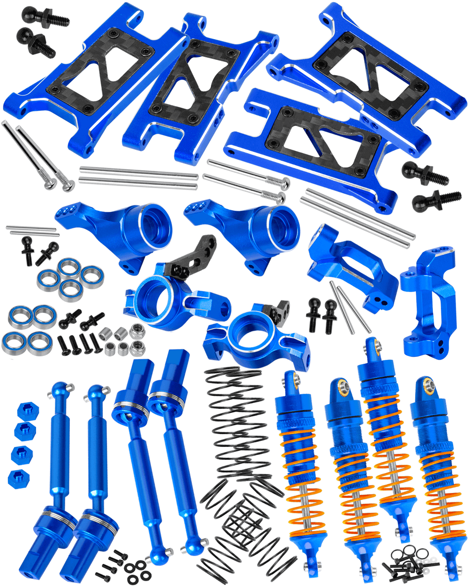 RCarmubWow Driveshafts & Shocks Absorber & Suspension Arms & Caster Blocks C-Hubs Steering Block Stub Axle Carriers Upgrades Part for 1/18 Traxxas LaTrax Teton,LaTrax Desert Prerunner
