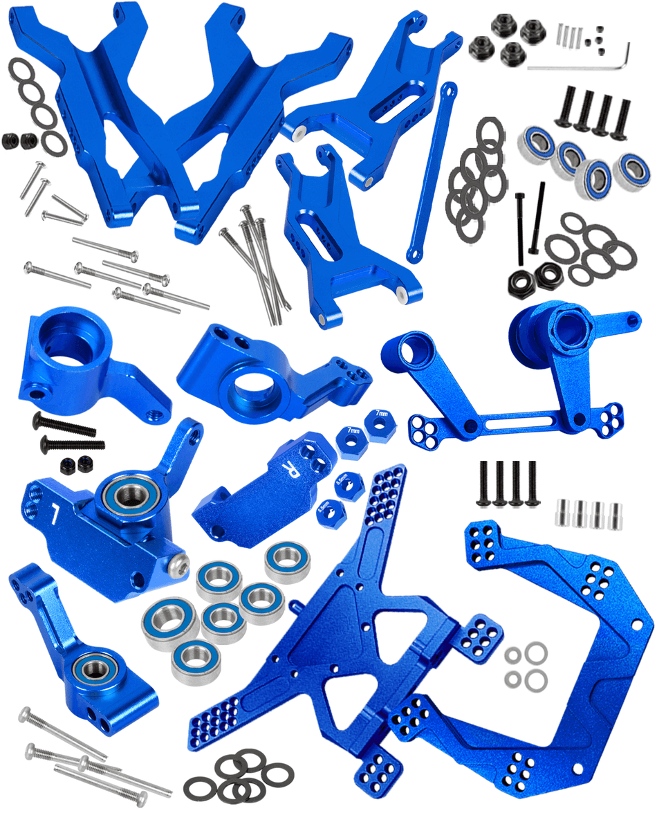 RCarmumb RC Upgrade Parts for Traxxas Rustler/Stampede 2WD(VXL), Front/Rear Suspension A-Arms,Steering Blocks,Caster Blocks C-Hubs,Stub Axle Carriers,Shock Towers,Steering Bellcrank