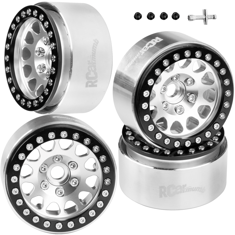 RCarmumb 1.9" Beadlock Wheels for 1/10 RC Crawler Axial SCX10 Traxxas TRX4 TRX6