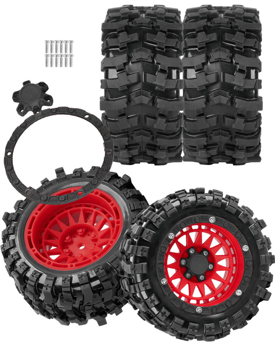 RCarmubWow RC Truck Wheels and Tires Plastic Wheels for 1/16 Traxxas Summit E-Revo,Arrma Gorgon Grom,Mini Kraton 3S, MJX 16207-16210, HBX 16889 16890,SCY 16101-16106