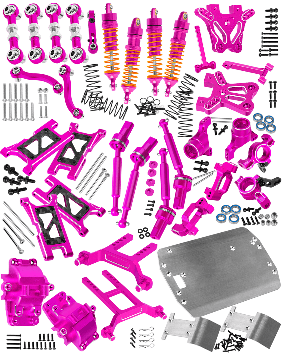 RCarmubWow RC Upgrades Part for 1/18 Traxxas LaTrax Teton,Shock Absorber &Driveshafts &Suspension Arms &Shock Tower &Body Post &Diff Housing &Chassis &Turnbuckles Camber Links &Caster Block Set,