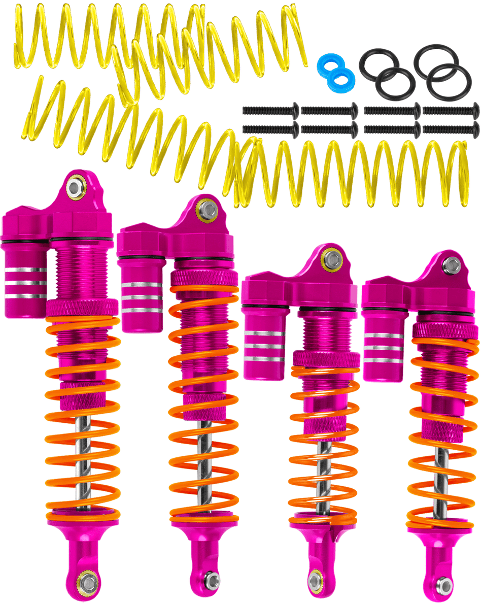 RCarmubWow RC Big Bore Shock Absorber Upgrades Part for Traxxas 1/10 4x4 Slash Stampede Bandit Rustler 4WD(VXL)/2WD(VXL),Alloy Aluminium Front Rear Shocks RC Shock Absorber,4PCS