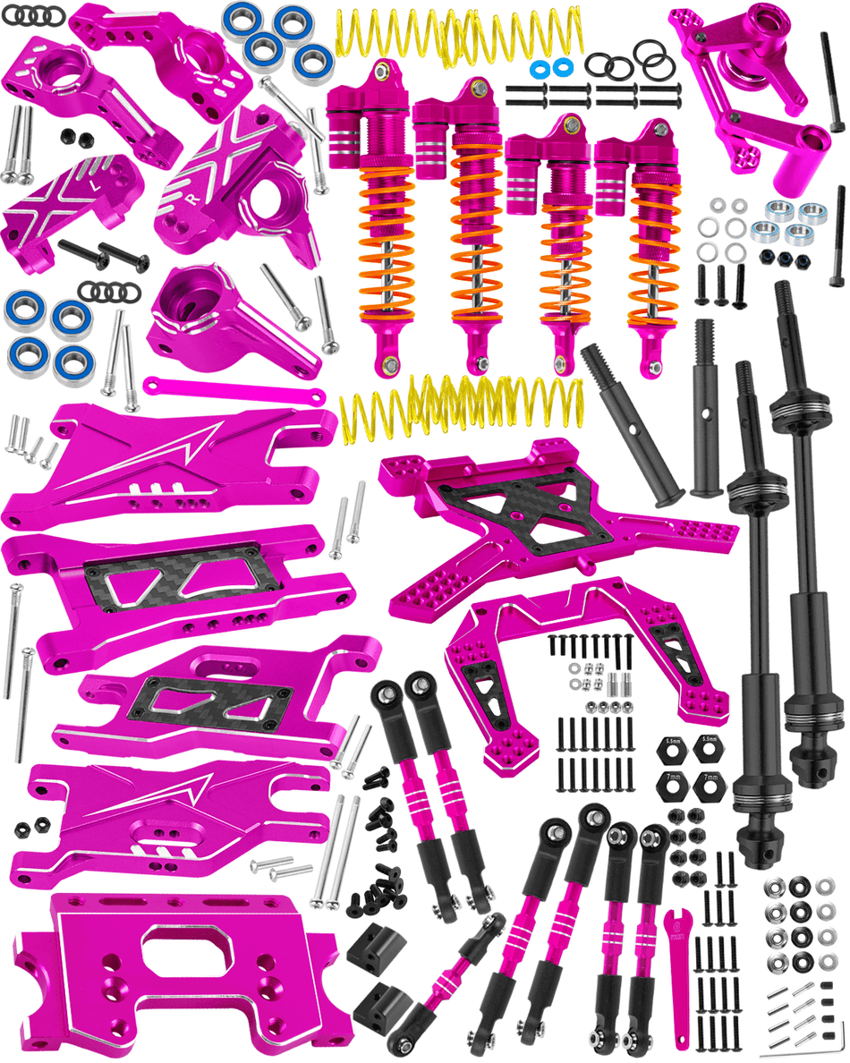 RCarmumb RC Upgrades Part for 1/10 Traxxas Slash 2WD,Driveshafts,Shock Absorbers &Suspension Arms &Turnbuckles Links&Caster Blocks &Steering Block &Stub Axle Carriers &Shock Towers &Bulkhead
