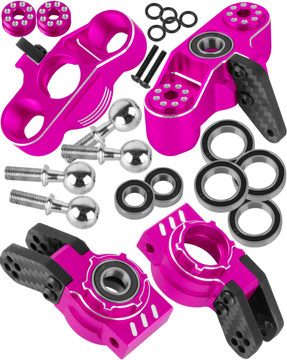 RCarmubWow RC Alloy Front Knuckles Steering Blocks &Rear Hub Stub Axle Carriers Upgrades Part for Arrma 1/8 Typhon/Talion 6S BLX,1/7 Infraction/Felony/Mojave/Limitless 6S BLX,#AR330193#AR330187