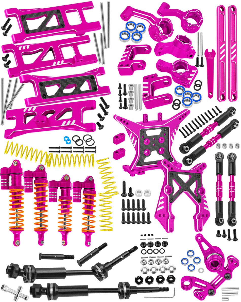 RCarmubWow RC Upgrades Part for 1/10 Traxxas ECX 2WD(Torment/Ruckus/Circuit,etc),Shock Absorbers,Driveshafts,Turnbuckles,Suspension Arms,Steering &Caster Block,Axle Carriers,Shock Towers,Steering