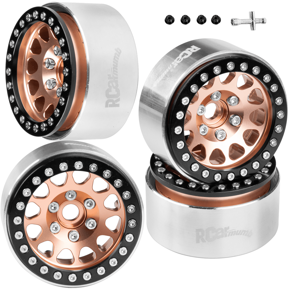 RCarmumb 1.9" Beadlock Wheels for 1/10 RC Crawler Axial SCX10 Traxxas TRX4 TRX6